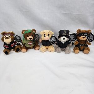 HARLEY- DAVIDSON 6" BEAN BAG PLUSH LOT OF 5 with Tags VINTAGE